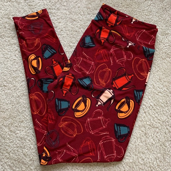 LuLaRoe Pants - LuLaRoe Tea/Coffee Printed TC Leggings